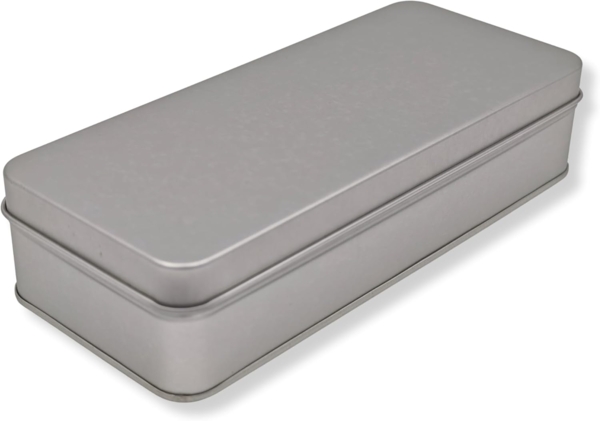 MediMuc Keksdose Klassiker Vorratsdose mit Stülpdeckel Flach, Metalldose