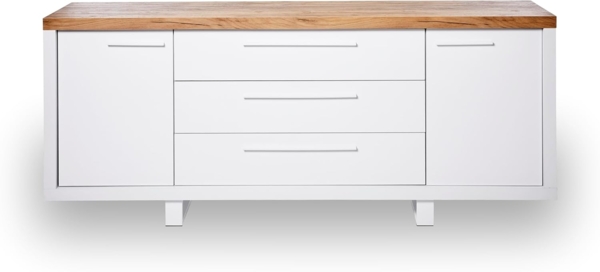 Jahnke Sideboard, Engineered Wood, Kerneiche/Weiss, One Size