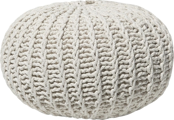 Pouf beige ⌀ 50 cm CONRAD II
