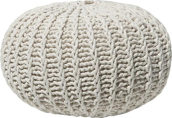 Pouf beige ⌀ 50 cm CONRAD II