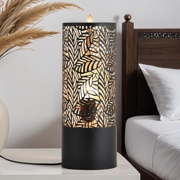 Marrakesch Orient & Mediterran Interior Nachttischlampe Skandinavische Deko Tischlampe Lampe Nachttischlampe Klein Schwarz, E27