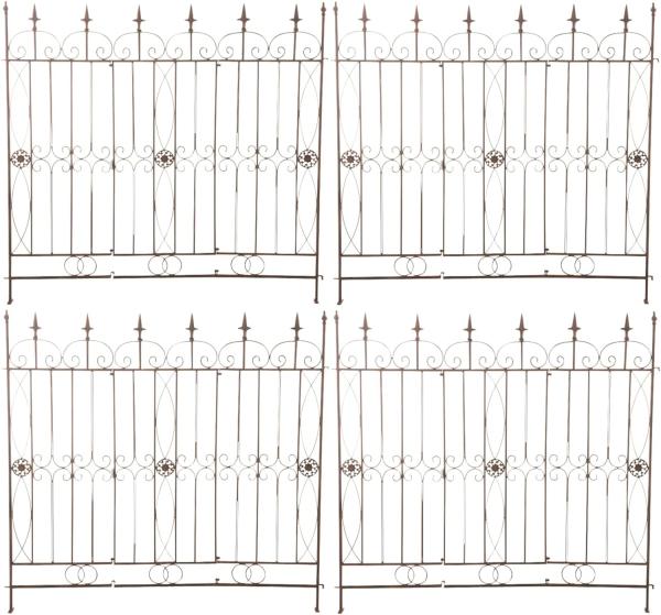4er Set Gartenzäune Mangold (Farbe: antik braun)