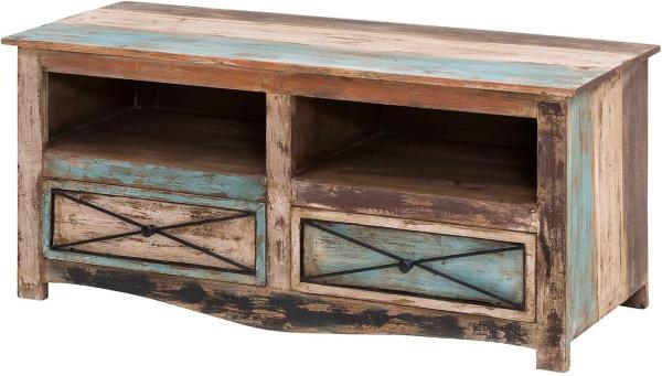 TV Lowboard Largo 120cm Breit aus Massivholz im Vintage Look