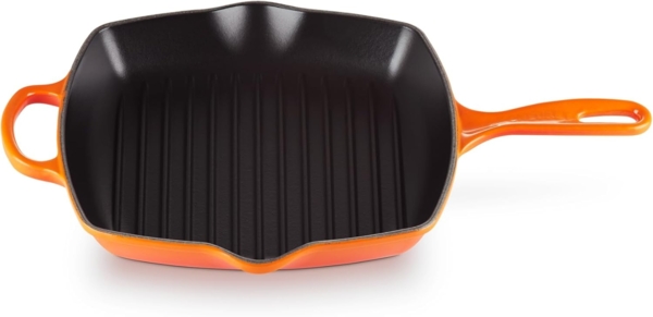 Le Creuset 'Signature' Grillpfanne, quadratisch, Gusseisen orange, Ø 26 cm Ofenrot
