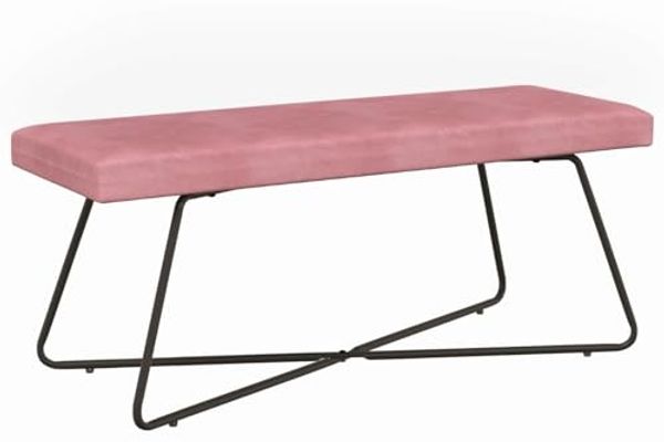 vidaXL Bank Uni Rosa 110 x 40 x 45 cm Samt 42038347