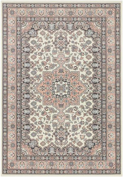 Orientalischer Kurzflor Teppich Parun Täbriz Creme Rosa - 160x230x0,9cm