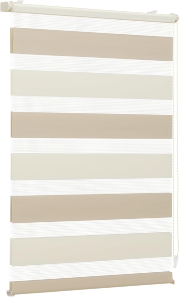 Sekey Doppelrollo Klemmfix ohne Bohren für Fenster, Zweifarbig Doppelrollo 100 cm breit, Duo Rollo Jalousie Sonnenschutz, 100x130 cm, Beige & Braun