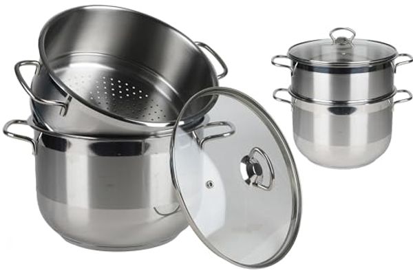 Urban Living 8 Liter Couscous-Topf Ø 24 cm Edelstahl Kochtopf 31321