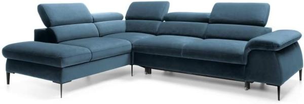 Designer Sofa Vela mit Schlaffunktion Blau Links