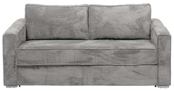 Vente-unique - LORETO Sofa SamtStoff Grau - B 223 cm95 cm x H 90 cm x L 215 cm Bild 2
