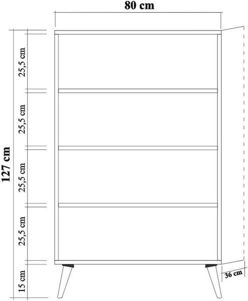 Dmora Sideboard Proxima 80 x 36 x 127 cm Braun, 3 Regale, 2 Türen Bild 2
