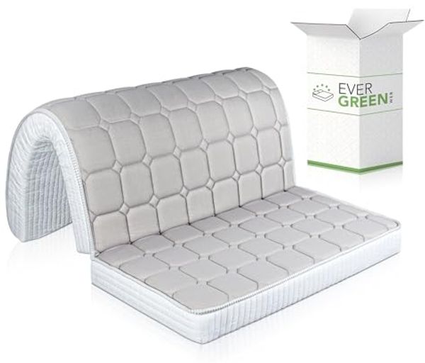 EVERGREENWEB Matratze auf eineinhalb Plätzen für Schlafsofa, 10 cm hoch, Faltbare Matratze mit gemütlichem Sitz, orthopädische Matratze aus Polyurethan, hypoallergene Beschichtung 120x190