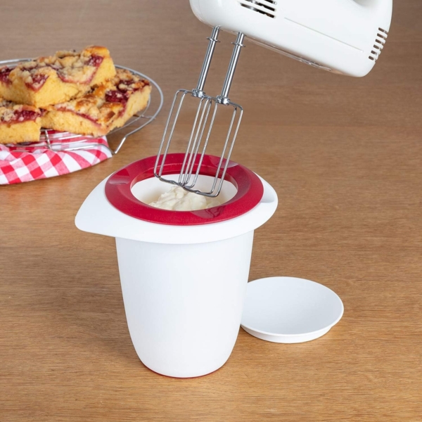 Westmark Koch- und Backset, 4tlg, Quirltopf 1 l, Rührschüssel 3,5 l je mit Deckel, Messkanne 1 l und Teigschaber, Kunststoff/Silikon, Duo, Transparent/Weiß/Rot/Schwarz, 315122E8 Bild 7