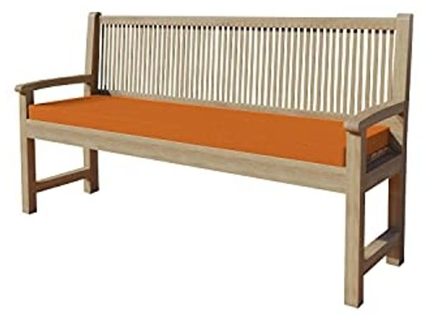 chilly pilley Bankkissen Bankauflage Polsterauflage Reißverschluss mit Schlaufen Kissen für Gartenbank Gartenbankauflage für Gartenmöbel Sitzkissen & Rückenkissen Outdoor (120 x 40 x 5 cm, Orange)