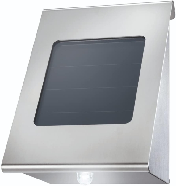 Solar Wandleuchte Metall, 3000K, 6500K umschaltbar, Solarmodul 0,2W