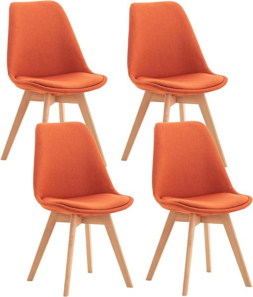 4er Set Stuhl Linares Stoff orange