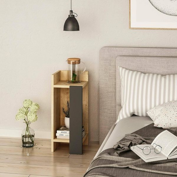 Dmora Nachttisch Celestia 25 x 27 x 60h cm Braun 2 Regale