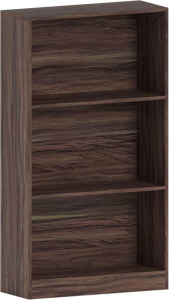 Vida Designs Cambridge Bücherregal mit 3 Ebenen, mittelhoch, Walnuss, Holz-Regaleinheit für Büro, Wohnzimmermöbel