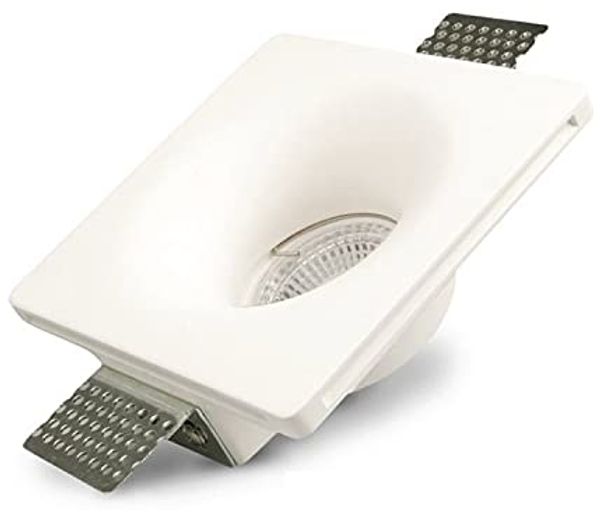 ISOLED Gips-Einbaustrahler GU5.3, quadratisch, rückversetzt, trichterförmig, weiß