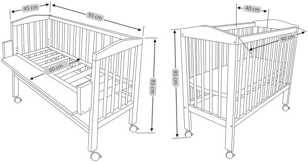WALDIN Beistellbett mit Matratze und Nestchen, höhenverstellbar, Ausstattung Sterne, Gestell Weiß lackiert Bild 6