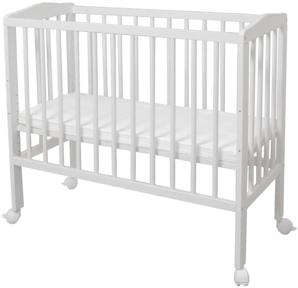 WALDIN Beistellbett mit Matratze und Nestchen, höhenverstellbar, Ausstattung Sterne, Gestell Weiß lackiert Bild 4