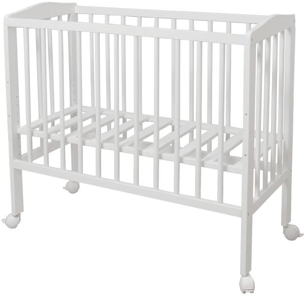 WALDIN Beistellbett mit Matratze und Nestchen, höhenverstellbar, Ausstattung Sterne, Gestell Weiß lackiert Bild 5