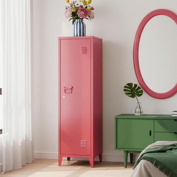 Einzelspind Kurikka 137 x 38 x 38 cm Wassermelonenrot [en. casa]