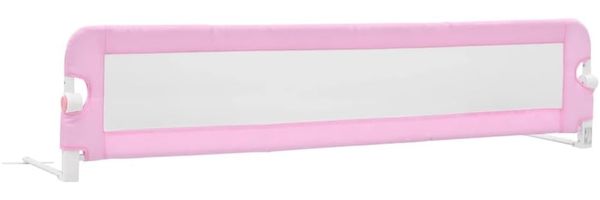 vidaXL Bettschutzgitter Bettgitter Kinderbettgitter Babybettgitter Rausfallschutz Kinder Baby Kleinkind Gitter Kinderbett Rosa 180x42 cm Polyester
