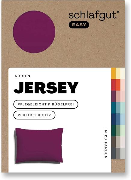 Schlafgut Kissenbezug EASY Jersey|Kissenbezug einzeln 70x90 cm| purple-deep