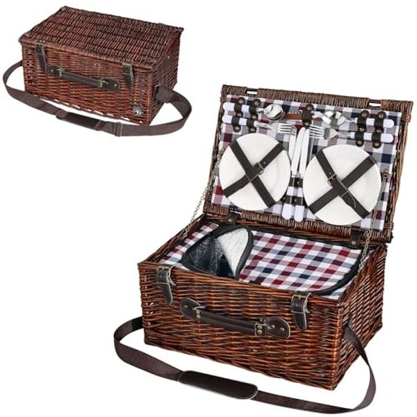 Picknickkorb für 4 Personen Kühlfach Teller Gläser Besteck Cilio VARESE 155259