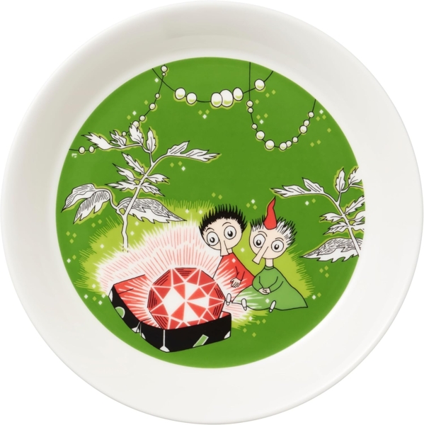 Arabia Moomin Teller 19cm Thingumy and Bob green
