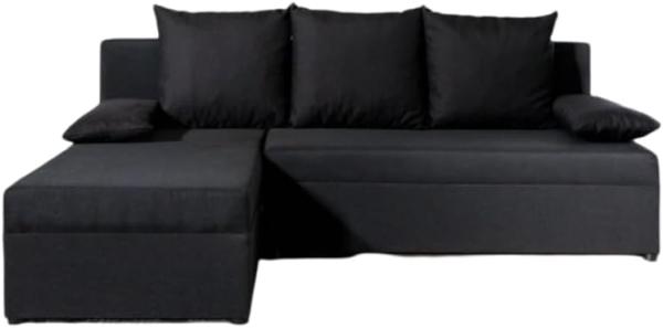 Designer Sofa Cali mit Stauraum und Schlaffunktion Schwarz Links