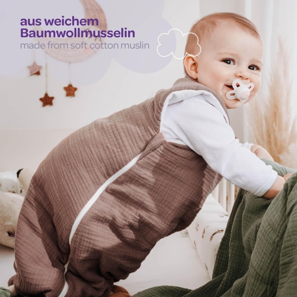 Träumeland Außenschlafsack LIEBMICH Baumwollmusselin pflaume Größe 62/68 Bild 4