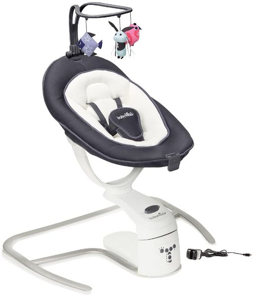 Babymoov Babyschaukel Swoon Motion Zink - inkl. 8 Melodien, 360° Sitzfläche, verstellbare Rückenlehne und Bewegungsmelder