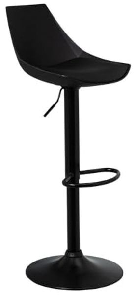 DRW Set mit 2 Hockern aus Kunstleder und Metall in Schwarz