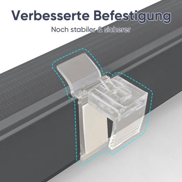 Sekey Doppelrollo Klemmfix ohne Bohren Doppelrollo Duo Rollo Schnurlos Rollo Faltrollo 40x100 cm, Dunkelgrau Bild 6