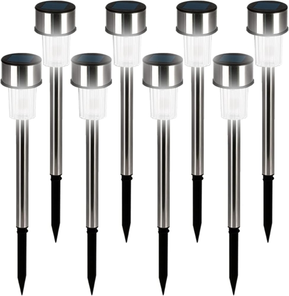 monzana LED Solarleuchte, Solarlampe, 8er Set Solarlampen für Draußen mit Erdspiess Wetterfest Balkon Außen