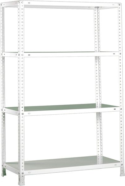 Simonrack Schwerlastregal, Lagerregal, 150 x 110 x 30 Metallregal, Kellerregal, Biegestelle 75 kg, 4 Fachböden, Weiss - Advantage