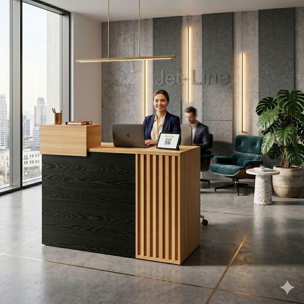 Jet-Line Schreibtisch Empfangstheke mit Arbeitsplatz Büro Praxis Salon E