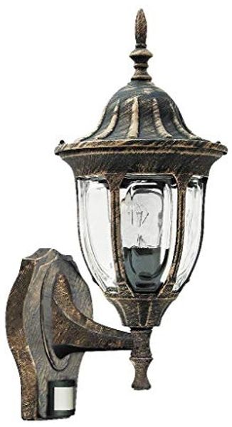 Rabalux Milano Außenwandleuchte 1x E27 gold antik mit Bewegungsmelder