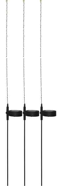 Große Solar Leuchtstäbe ,Flexy' im 3er Set, kabellos, je 10 warmweißes LEDs, H 80cm
