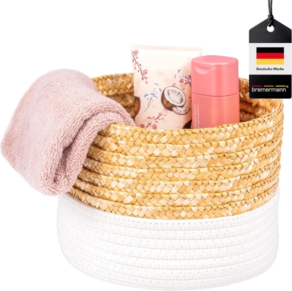 bremermann Aufbewahrungskorb bremermann Aufbewahrungskorb aus Baumwolle/Strohgeflecht Ø 24 cm (Stück, 1 St)