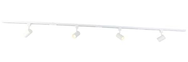 Qazqa Schienensystem-Sets Iconic yade, ohne Leuchtmittel, GU10, Weiß, Modern, Aluminium, Deckenstrahler 4-flammig
