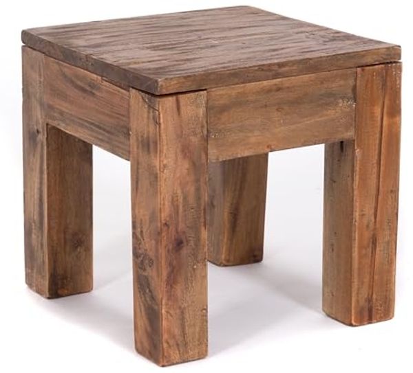 DESIGN DELIGHTS Beistelltisch COUCHTISCH SQUARE 30, Massivholz 30x30cm (HxB) Beistelltisch rustikal