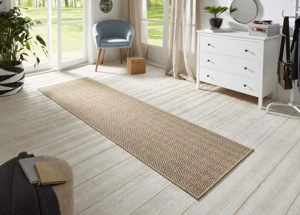 Flachgewebe Läufer Nature Beige Terra - 80x350x0,5cm