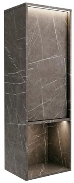 LANZET DUNE Midischrank 40,3 cm breit, Marmor Grau, inkl. LED Beleuchtung