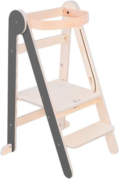 Mamatoyz Lernturm - Grey Color - Holz Grau