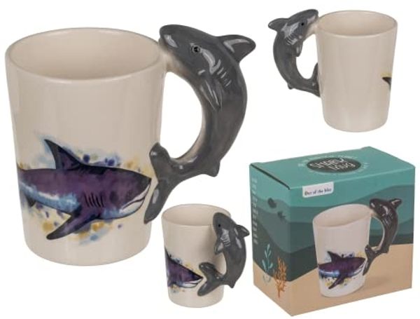 Tasse ca. 300 ml im 3D Design Meereswelt mit verschiedenen Motiven Kaffeetasse Hai