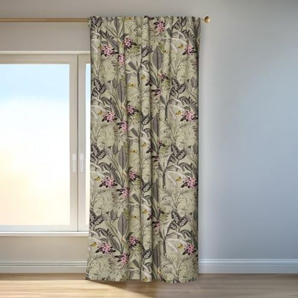 Schlaufen Vorhang Kelani grün 140x245 Wohnzimmer Schlafzimmer Kinderzimmer Deko