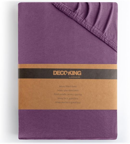 DecoKing Spannbettlaken 120x200 140x200 cm Pflaume Violett Spannbetttücher Jersey 100% Baumwolle Boxspringbett Amber 120x200 140x200